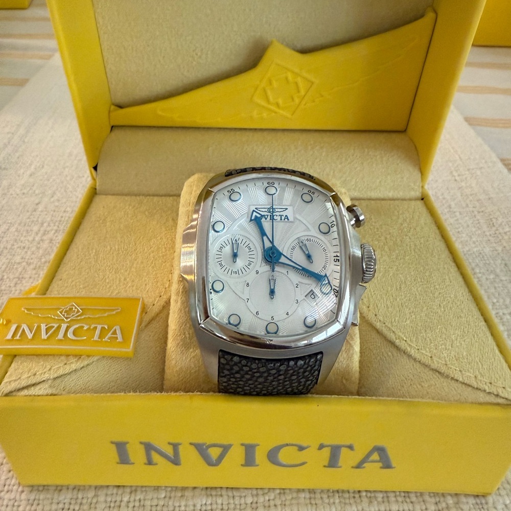Invicta Lupah Silver Chronograph Watch